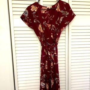 Gilli maroon floral romper